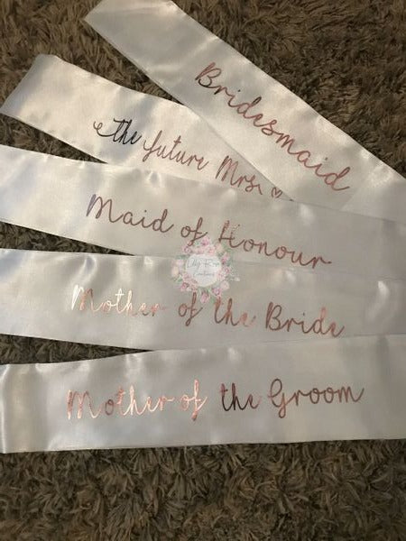 Stunning Personalised Wedding / Bridesmaids Sashes POST ON FB logo