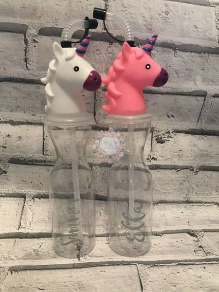 Personalised Football / Unicorn bottles - available in pink or white