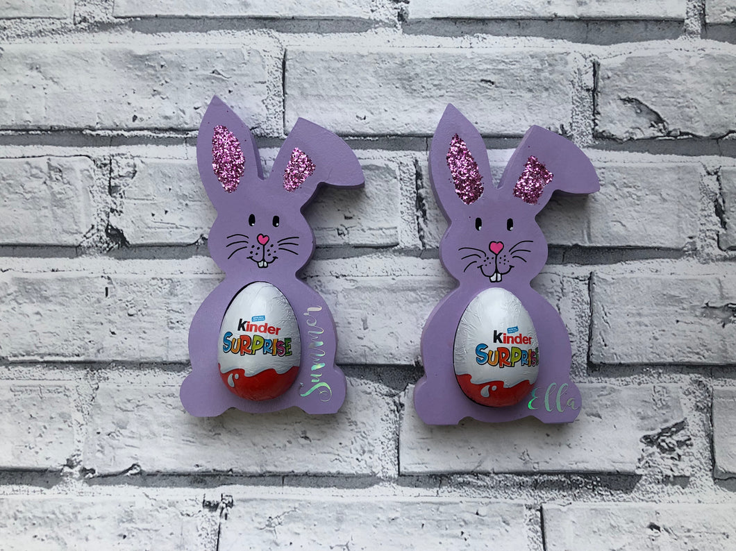 Personalised / Custom Bunny, Rabbit Chocolate Egg Holder - Perfect for Easter and School Leaving Present - Kids / Children!