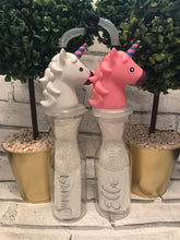Load image into Gallery viewer, Personalised Unicorn bottles - available in pink or white
