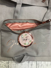 Load image into Gallery viewer, LIMITED EDITION matching personalising zip up tote, make up bags and compact mirror
