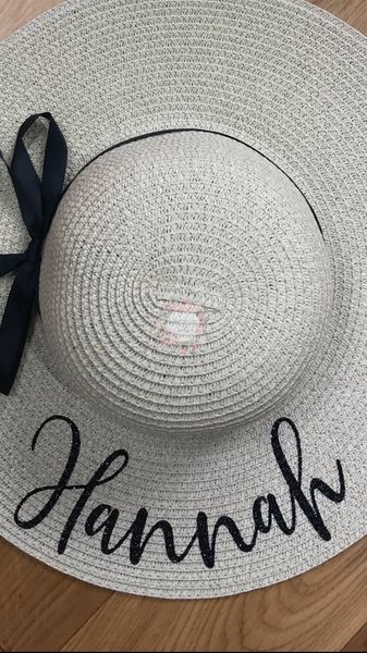 Stunning personalised summer hats - any name possible - various colours!!