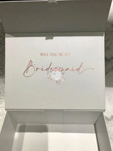 Load image into Gallery viewer, &#39;Will you be my Bridesmaid?&#39; Perfect gifts for asking the question! Cushion, Bag, Mugs and boxes!
