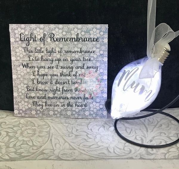Memory & rememberance bulbs / baubles POST ON